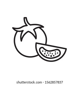 Tomato icon in trendy outline style design. Vector graphic illustration. Suitable for website design, logo, app, and ui. Editable vector stroke. EPS 10.