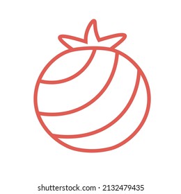 Icono de tomate Arte vectorial Diseño de logotipo minimalista Icono de fruta Ilustración vectorial plana Contorno imagen aislada en fondo blanco