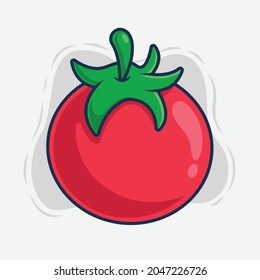tomato icon vector cartoon illustration