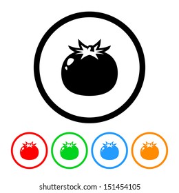 Tomato Icon Vector with Color Variations