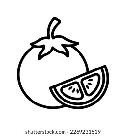 plantilla de diseño vectorial de icono de tomate en fondo blanco