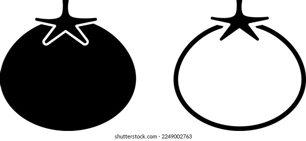 Tomato, icon vector. Tomato icons in black color on a white background.