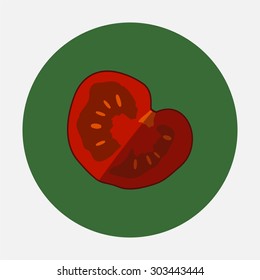 Tomato Icon Vector Illustration