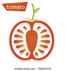 Tomato icon. Vector Illustration.
