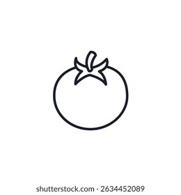Tomatensymbol, Vektorgrafik. Frisches rotes Gemüse-Symbol für gesundes Branding, Saucen und Bio-Designs