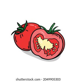 tomato icon vector illustration hand drawn