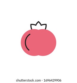 icono tomate ilustración vectorial diseño de línea de estilo moderno. aislado sobre fondo blanco