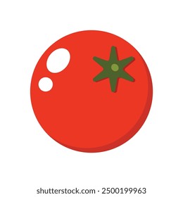 Tomato icon vector illustration. Vibrant flat design illustration of tomato plant berry.