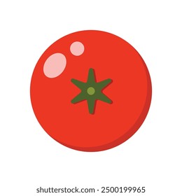 Tomato icon vector illustration. Vibrant flat design illustration of tomato plant berry.