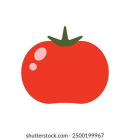 Tomato icon vector illustration. Vibrant flat design illustration of tomato plant berry.