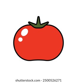 Tomato icon vector illustration. Vibrant flat design illustration of tomato plant berry.