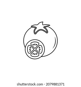 Icono de tomate. Vector. Estilo de línea. Icono de línea Web. Tomate.