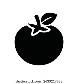 Tomato Icon – Vector Vegetable Silhouette Symbol	