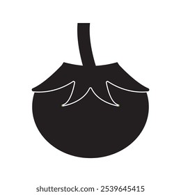 Ícone de tomate. Ícone vegetal no fundo branco. ilustração vetorial.