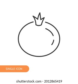 Tomato icon for web design, menu, app, poster, ads, postcard and magazine