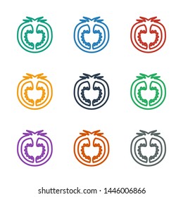 tomato icon white background. Editable outline tomato icon from health. Trendy tomato icon for web and mobile.