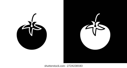 Tomatensymbole flaches Vektorkonzept. Schwarzweißillustrationen