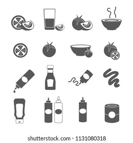 tomato icons set vector