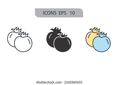 Tomato icons  symbol vector elements for infographic web