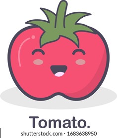 Diseño de ilustración de tomate, con lindo 
la expresión se puede utilizar para muchos fines.