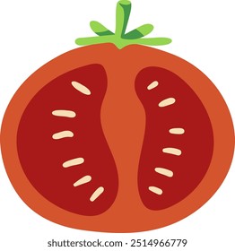 estilo plano da ilustração do tomate para o site do cartão, aplicação, impressão, documento, design do cartaz, etc.