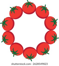 tomato illustration, vector, cherry tomato, clipart, for, designers, frame, circle