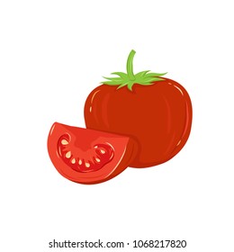 TOMATO ILLUSTRATION VECTOR. WHITE BACKGROUND