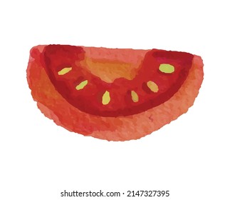 Tomato Illustration with Watercolor Style