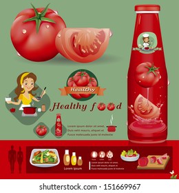 tomato infographics.vector illustration