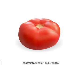Tomato isolated. Tomato with clipping path. Full depth of field.