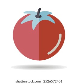 Tomate einzeln auf Design, Vektorsymbol. Pflanzliches Zeichen. Graph-Symbol für Lebensmittel-und Getränke-Website, Apps-Design, mobile Apps und Printmedien, Logo, UI