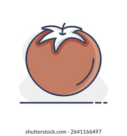 Tomato isolated design vector icon. Vegetable sign. Graph symbol for food and drinks web site, apps design, mobile apps and print media, logo, UI