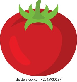 Tomate, ilustración plana aislada en fondo transparente