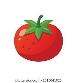 
Tomate einzeln, flache Vektorgrafik auf weißem Hintergrund.
