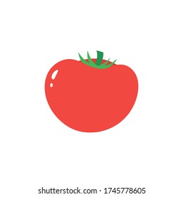 Tomato isolated icon on a white background. Vector flat illustration.