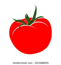 Tomato. Isolated on white background. Vector illustration