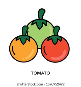 Tomato isolated on white background. Vegetables vector illustration