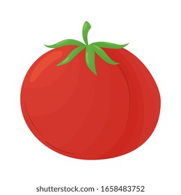 Tomato isolated on white background. Eco food. Website design, mobile app. Vector illustration vegetable  in cartoon style