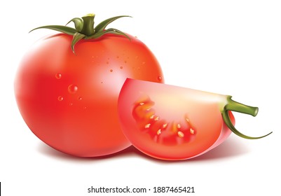 Tomato isolated on white background