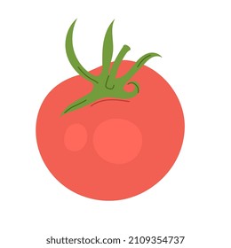 Tomato isolated on white background. Flat vector illustration