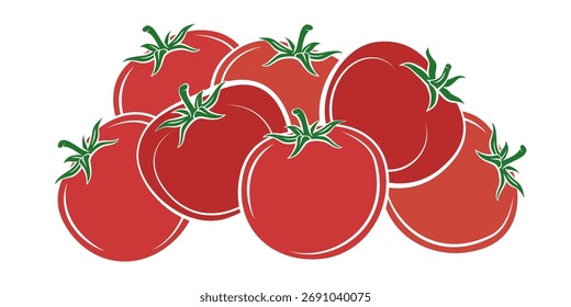 Tomato isolated on white background. Tomato Line Drawing Illustration. Food Illustration. Tomato outline black and white. Vegetables silhouette isolated