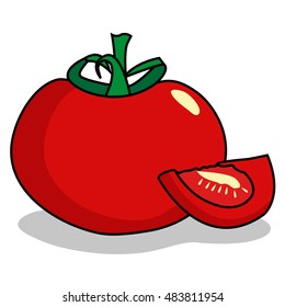 Tomato isolated on white background