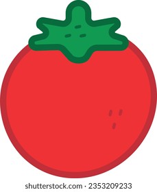 tomato isolated on white, tomato icon, illustration.