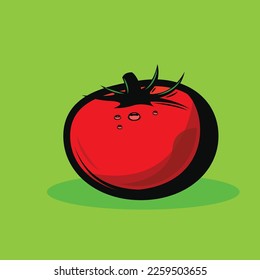 Tomato isolated single simple cartoon illustration