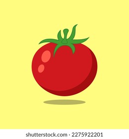 Tomato isolated single simple cartoon illustration.