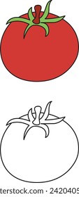 Tomato isolated single simple cartoon illustration

