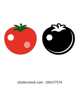 Tomato isolated single simple tomato icon logo sign label vector illustration