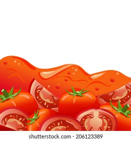 tomato juice background. vector illustration