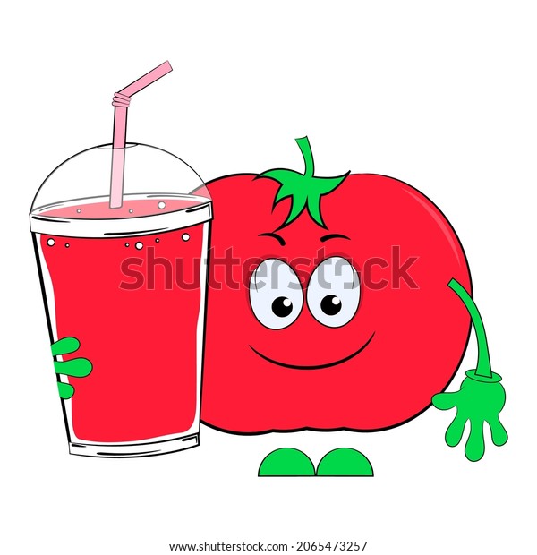Tomato Juice Cartoon Red Tomato Vector Stock Vector (Royalty Free