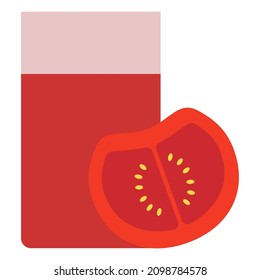 ilustración del vector de llano de jugo de tomate
